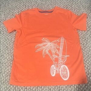 Lands' End Orange T-Shirt with Navy Trim